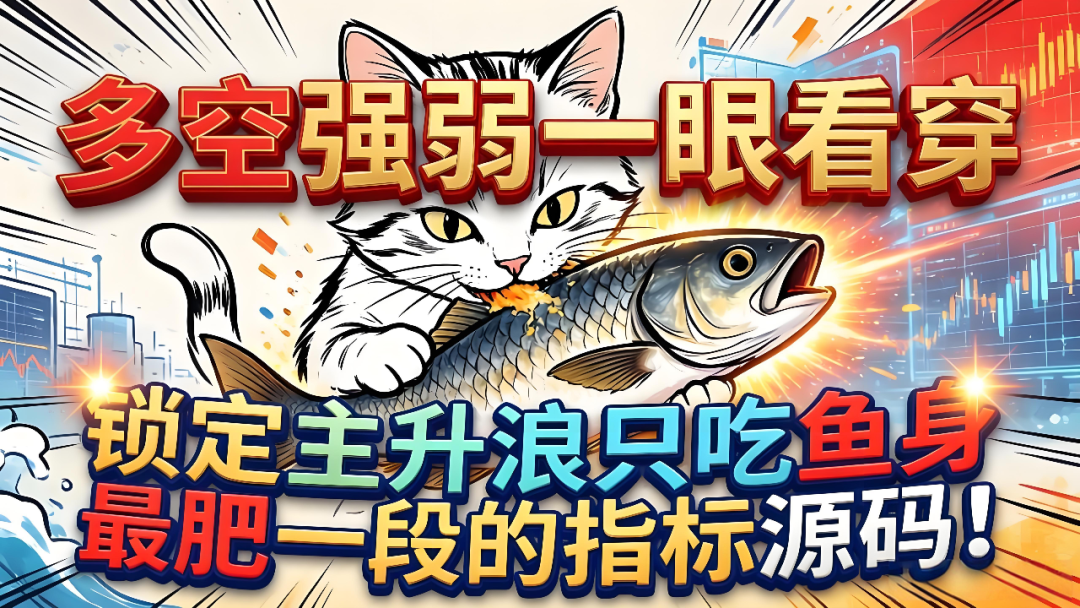 多空强弱一眼看穿，锁定主升浪只吃鱼身最肥一段的指标源码！