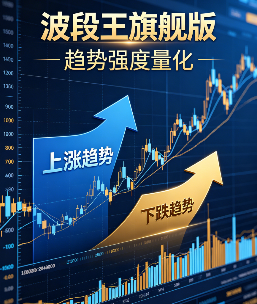 波段王旗舰版 趋势强度量化,小黄鱼四阶段共振指标